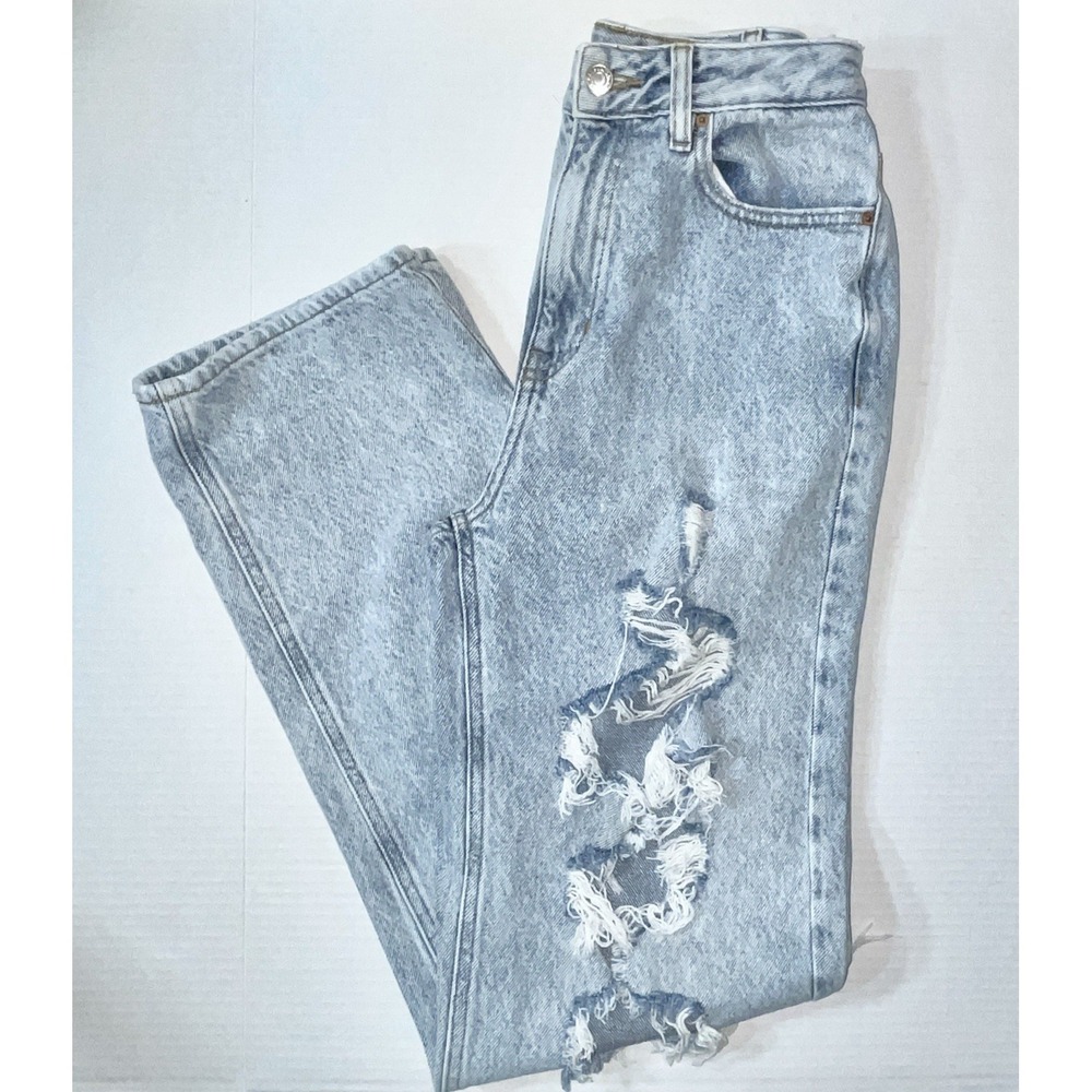PacSun Jeans Women's 25 Blue 90s Boyfriend Fit Distressed Grunge Rock Festival